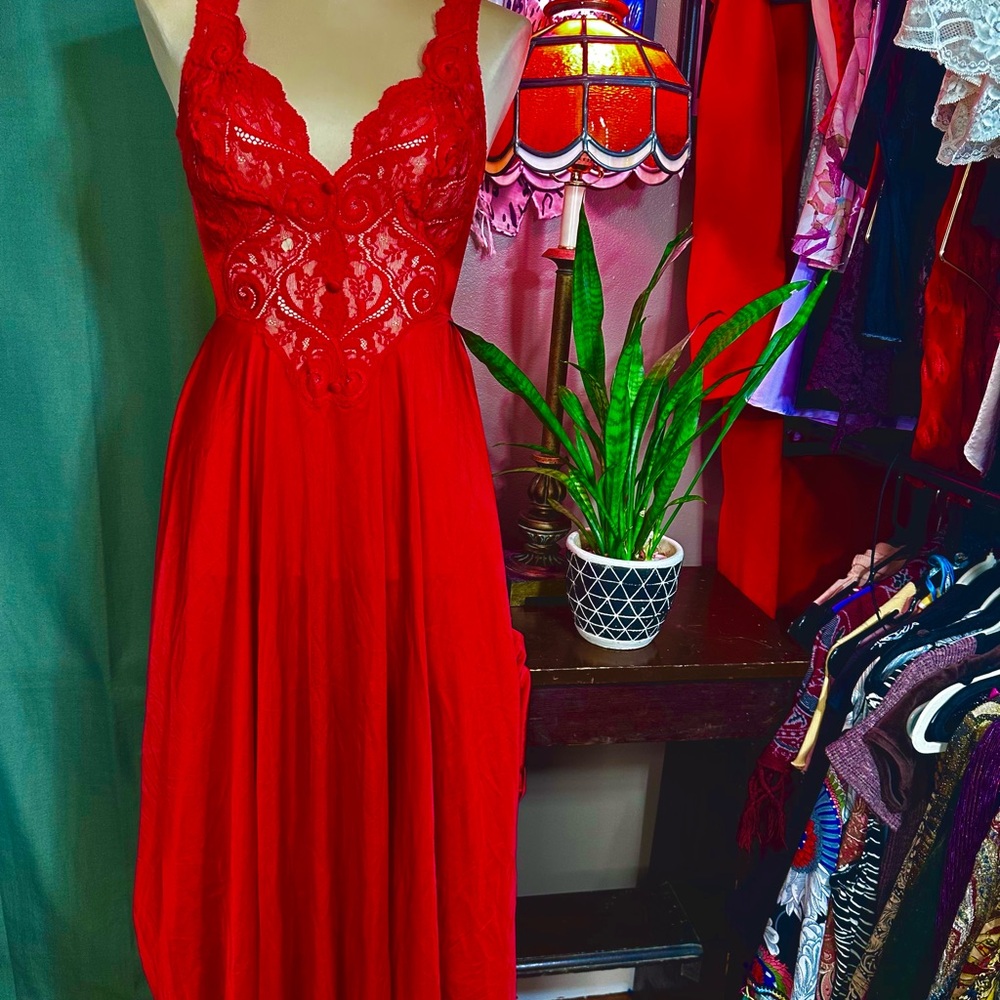 RARE Vintage Peignoir Olga Full Sweep Nightgown
